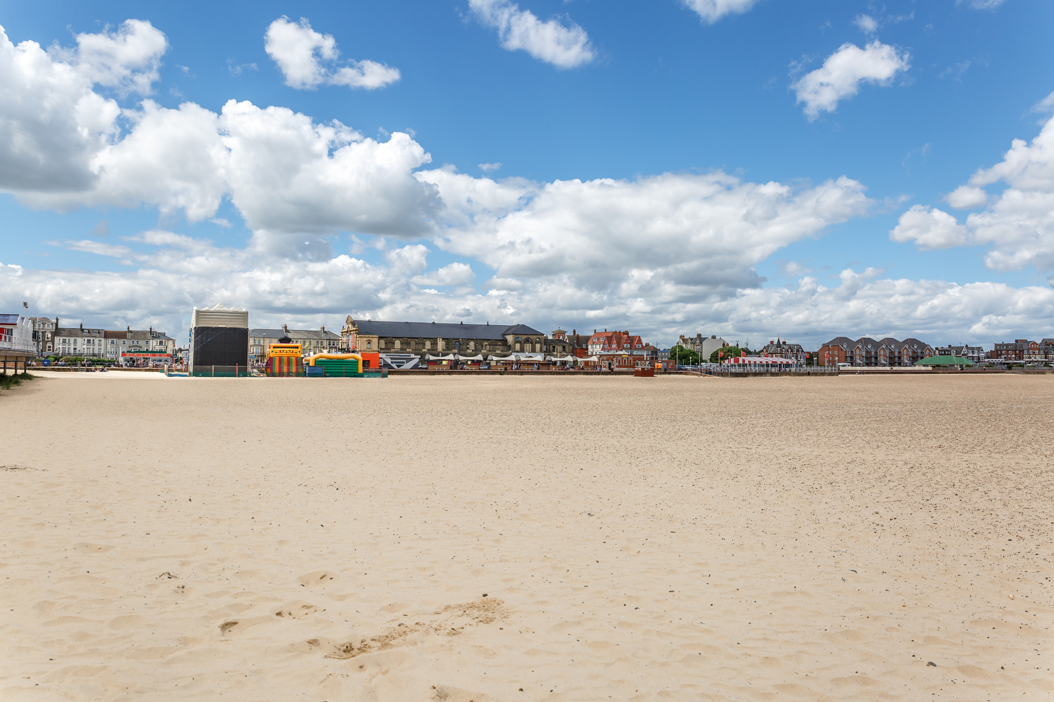 Great yarmouth beach with attractions in the background, Norfolk