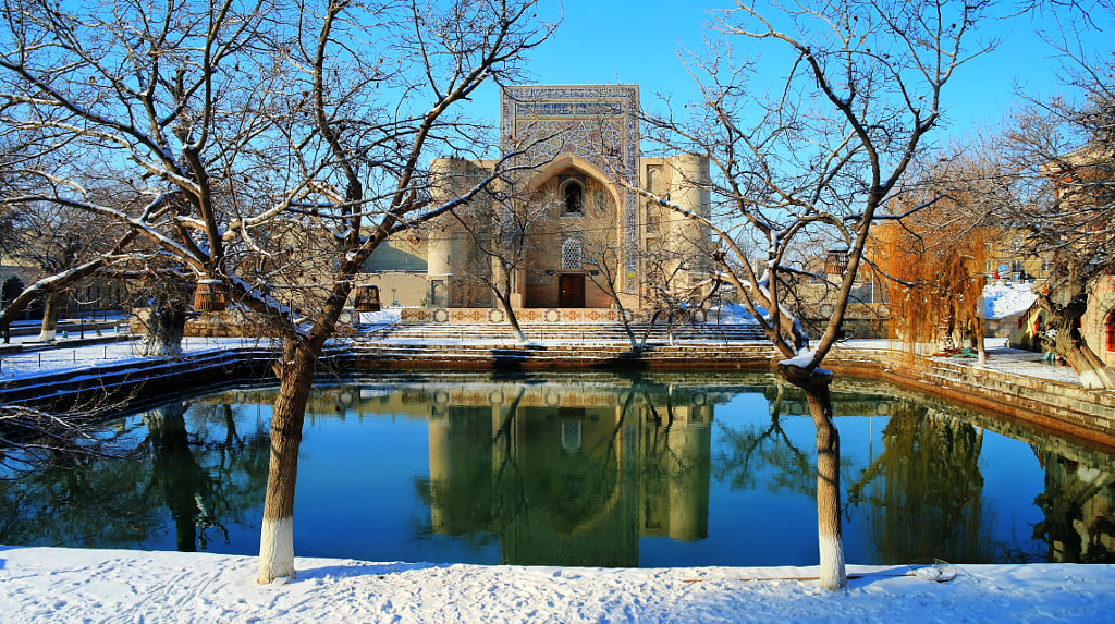 View of Lyabi-hauz in winter , Bukhara by sergey Mayorov on 500px.com
