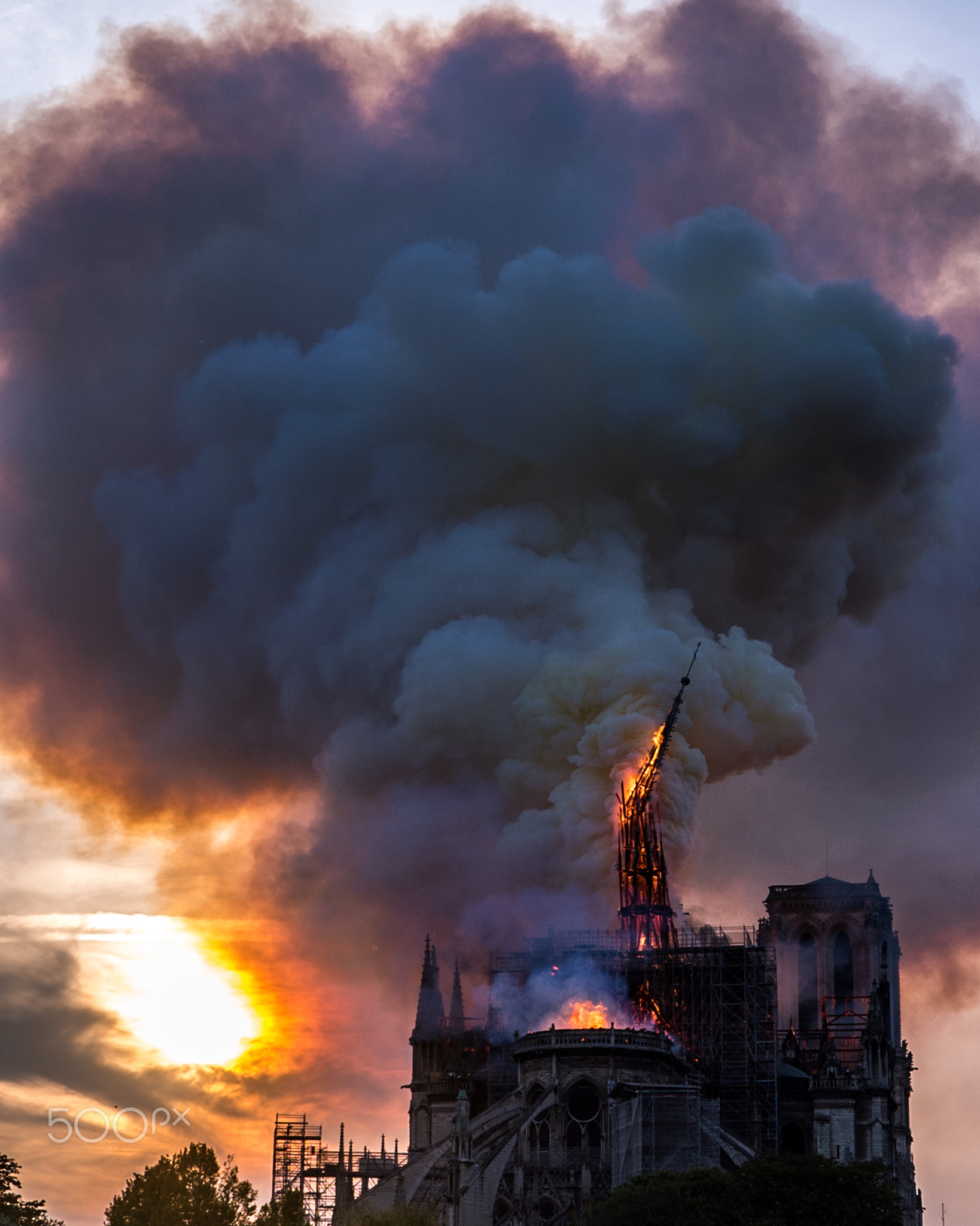 Notre Dame Spire Collapse