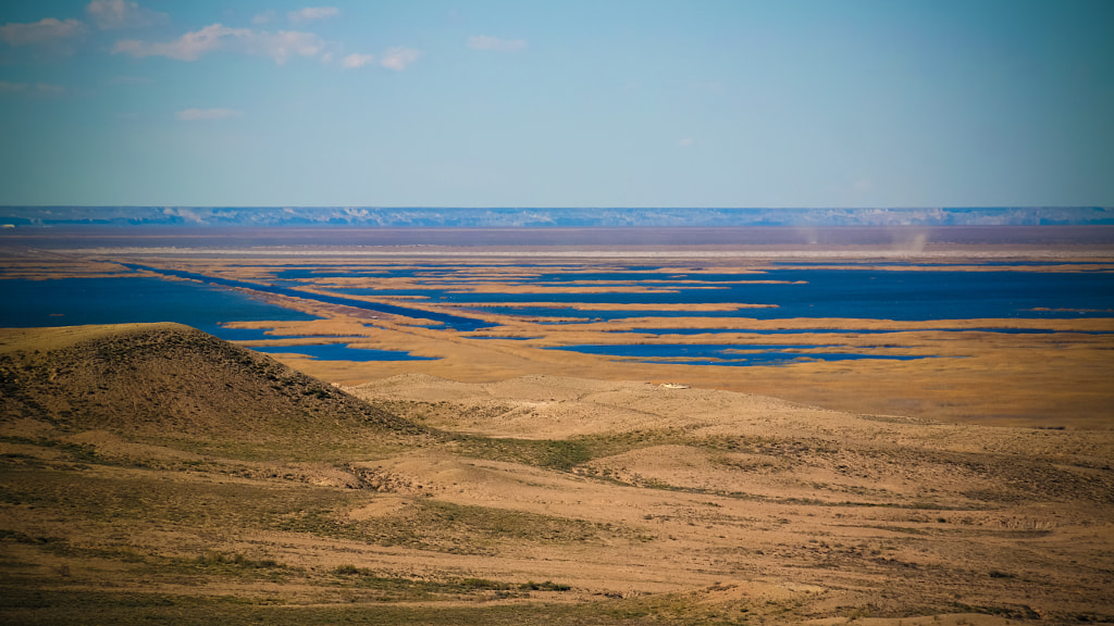 Landscape of Sudochye lake aka part of former Aral sea at Urga fishing village, Karakalpakstan,... by sergey Mayorov on 500px.com
