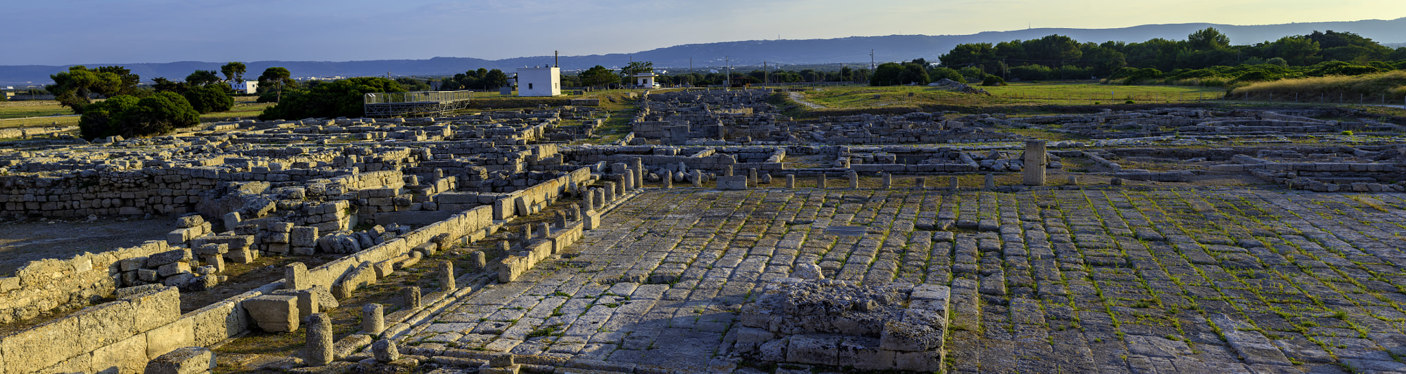 View ruins archaeological area of the ancient settlement of Egnazia, near Sevelletri, Puglia -...