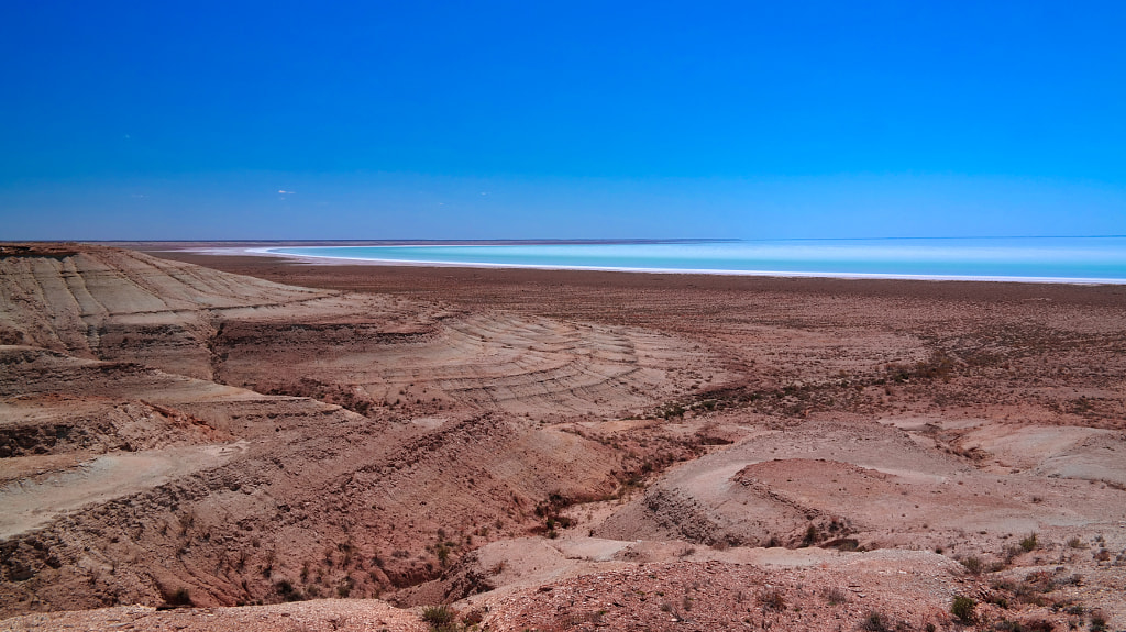 Panorama view to saline Barsa Kelmes lake and Ustyurt plateau in Karakalpakstan, Uzbekistan by sergey Mayorov on 500px.com