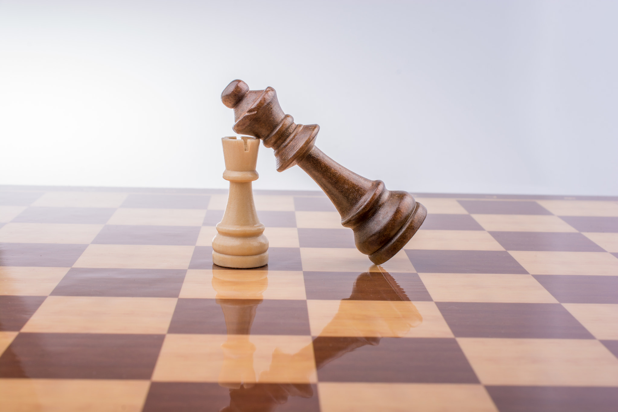Chess board with chess pieces