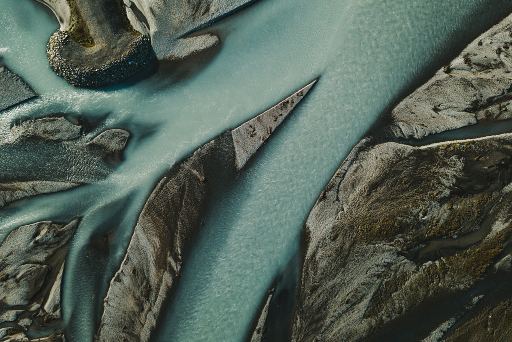 Aerial view of glacier rivers in Iceland by Lena Steinke on 500px.com