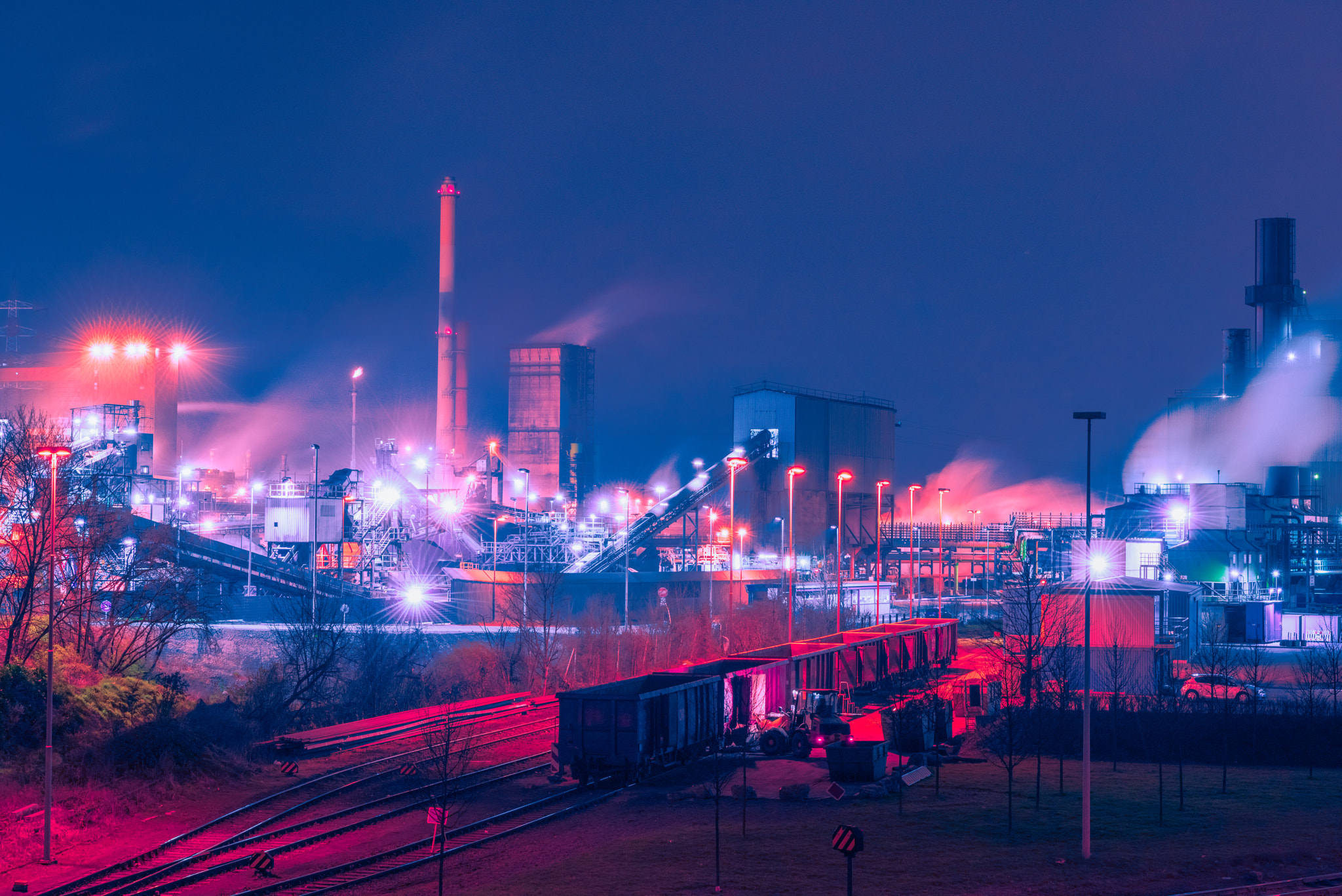 DUIESBURG, GERMANY - MARCH 21, 2016: HKM Steelplant is fully in