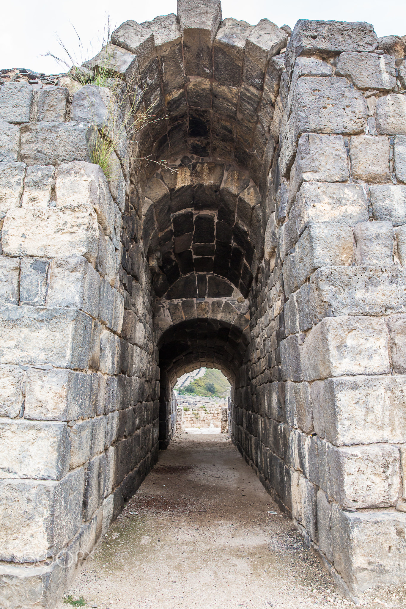 Ruins of amphitheater in the ancient Roman city.