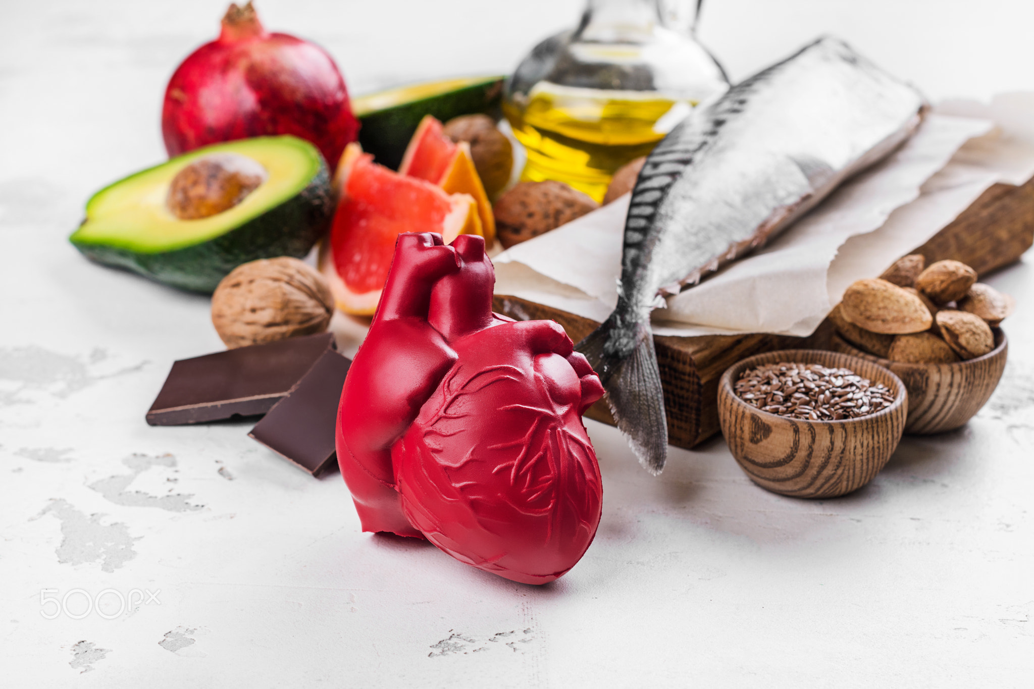 Selection of food for healthy heart