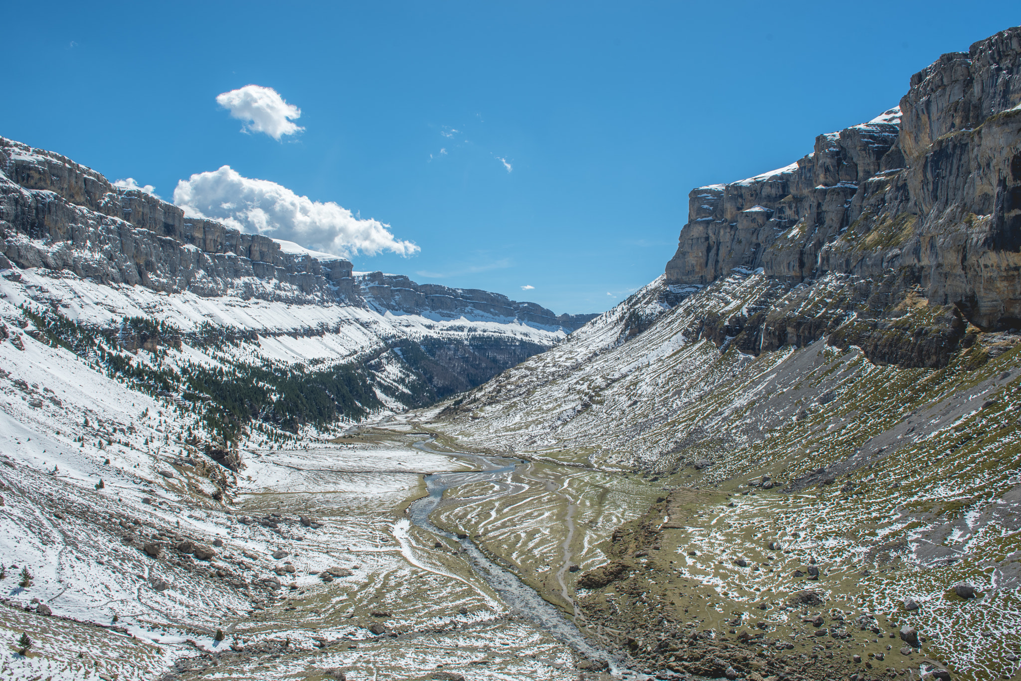 Hiking trail in Ordesa National Park, Pyrenees, Huesca, Aragon,