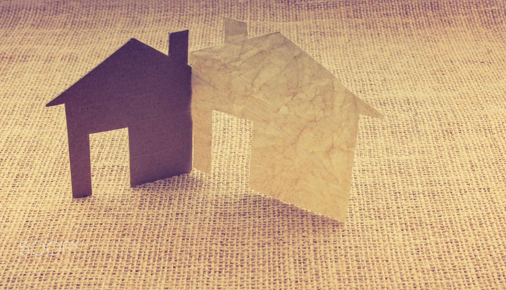 House shape cut out of paper