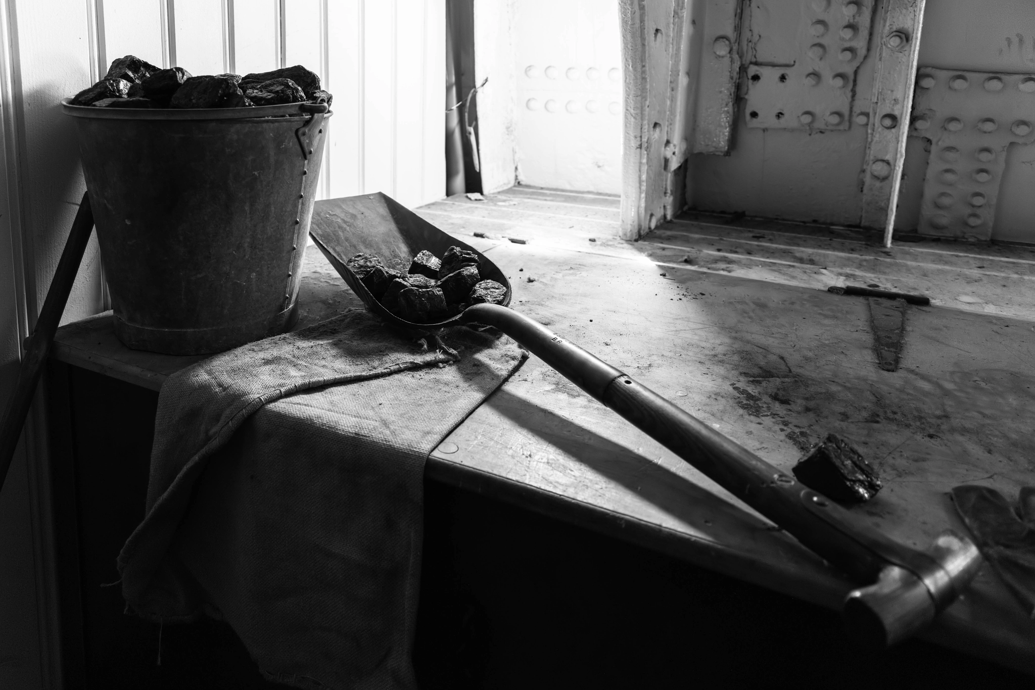 BRISTOL, UK - MAY 14 : Shovel and coal bucket on the SS Great Br