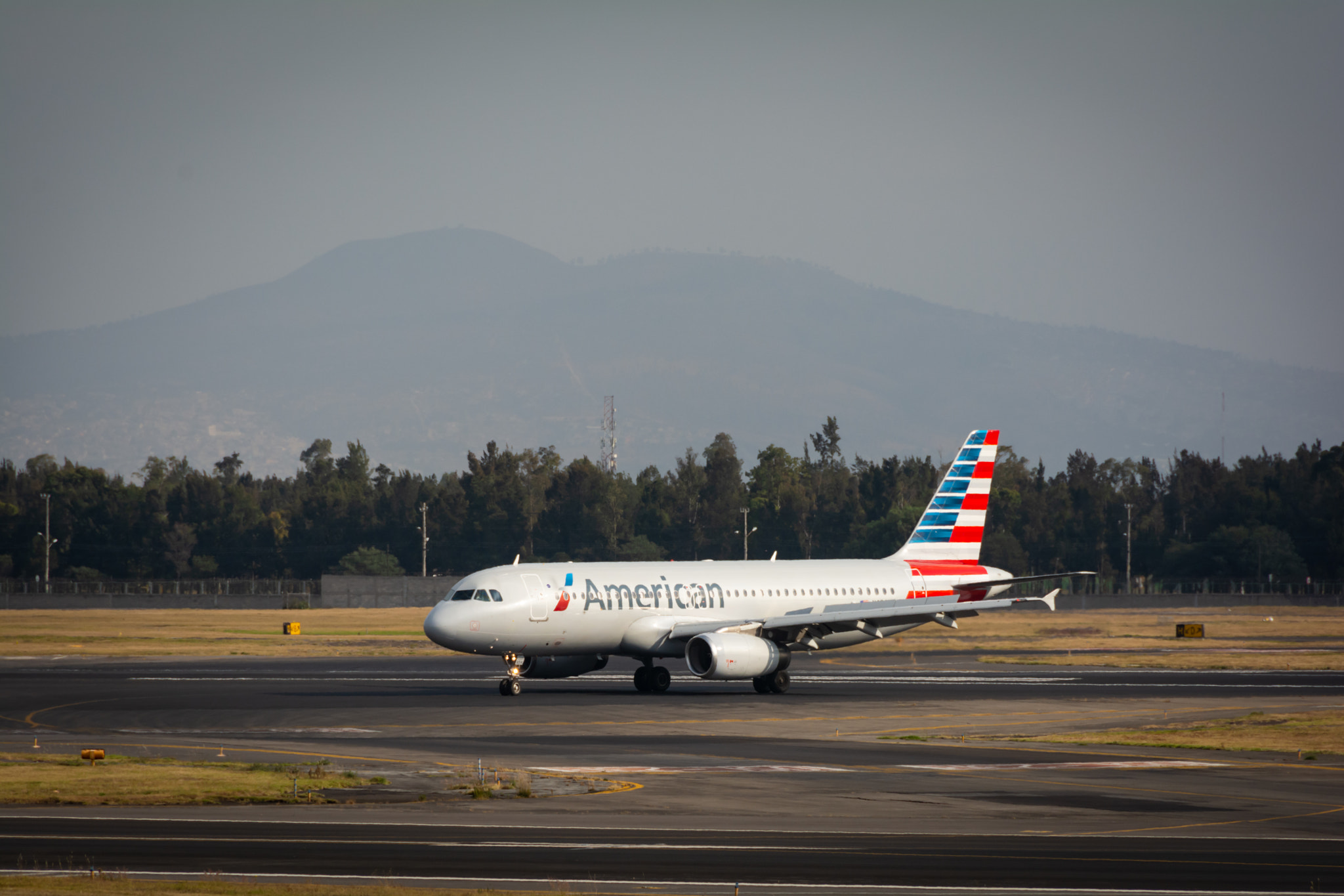 American Airlines waiting in runway