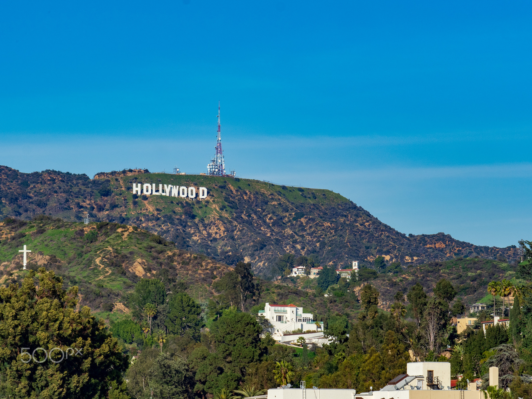 Historic Hollywood Sign view taken from Hollywood Blvd