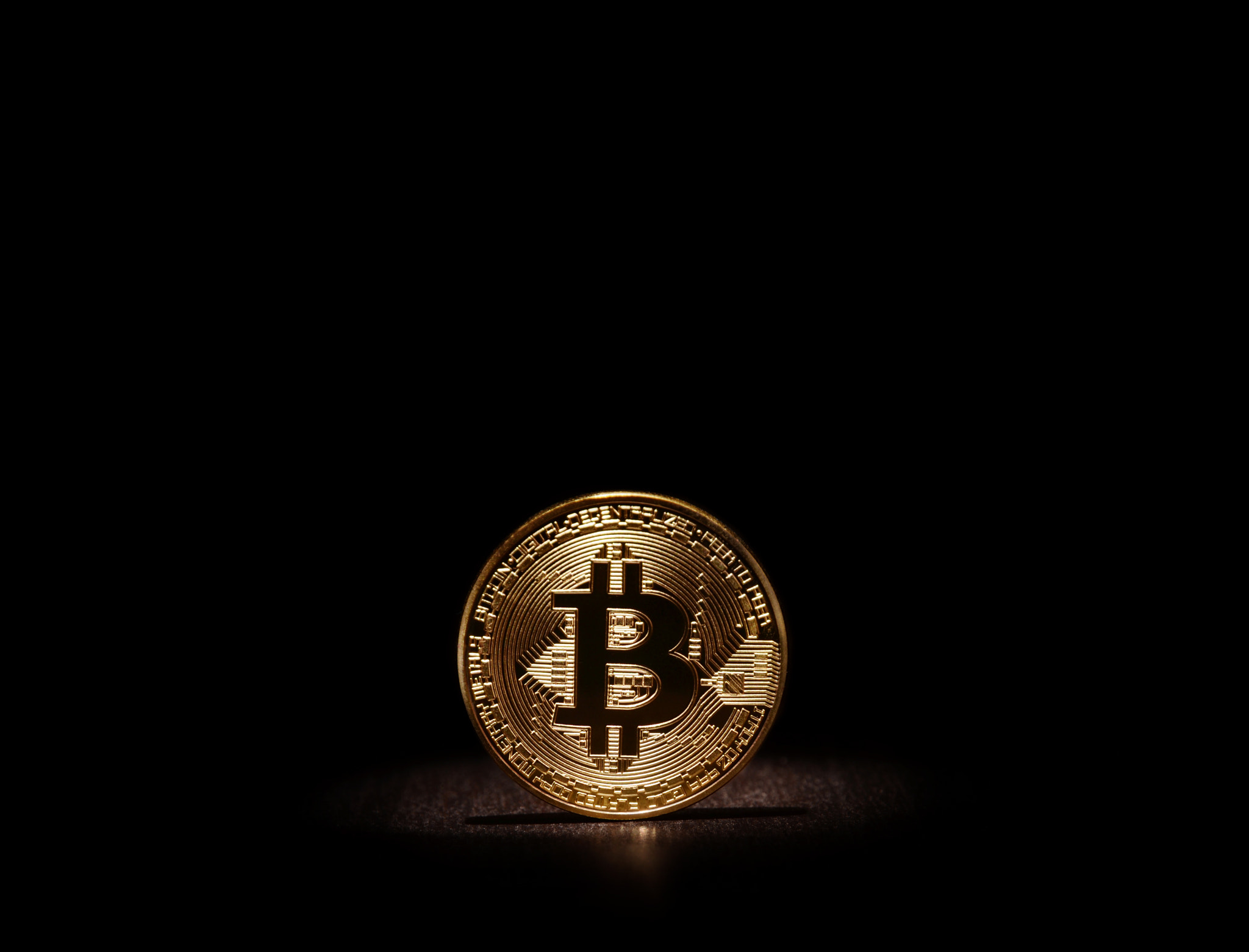 Bitcoin on Black Background