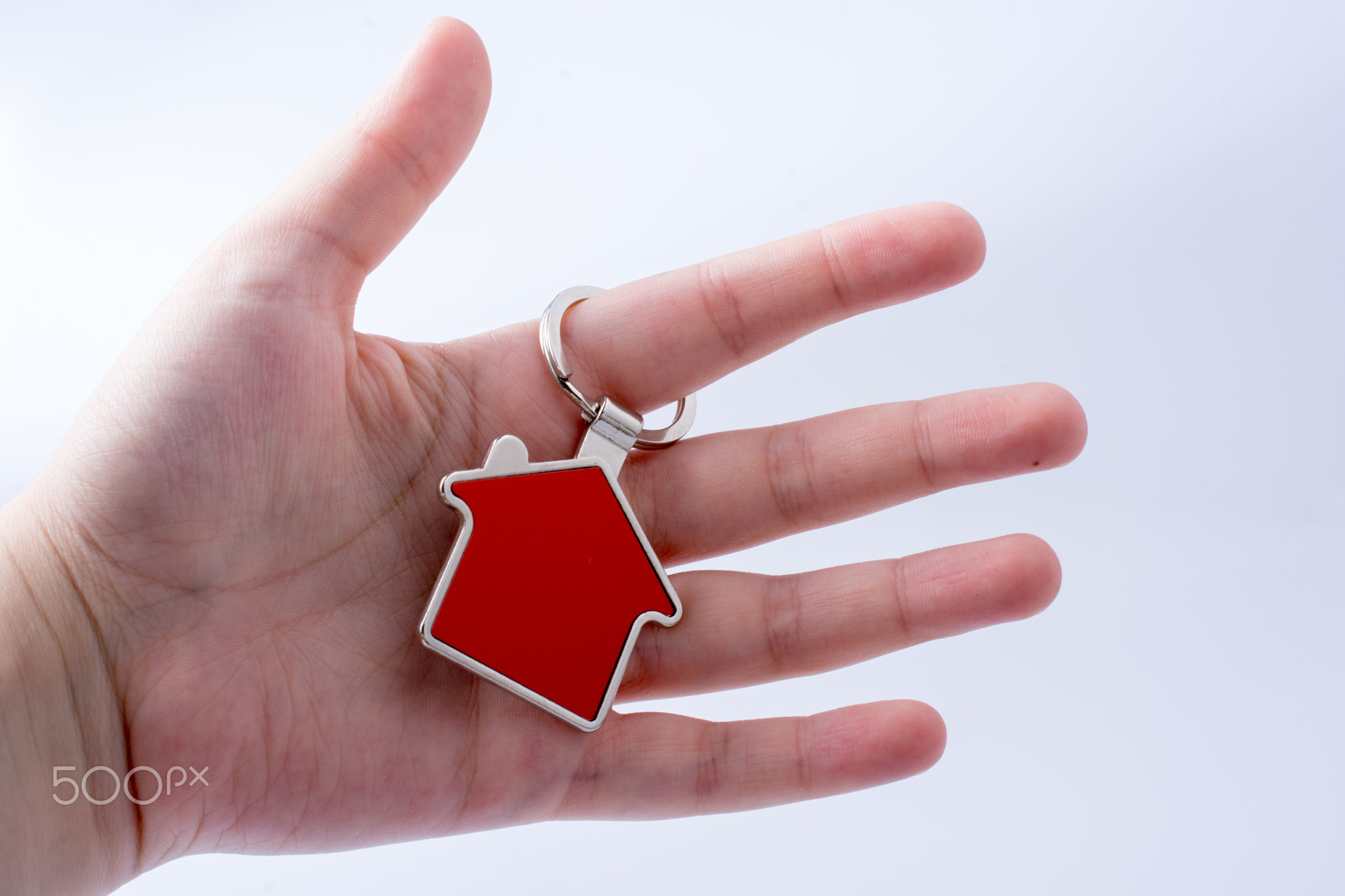 Real estate concept with a house icon in hand