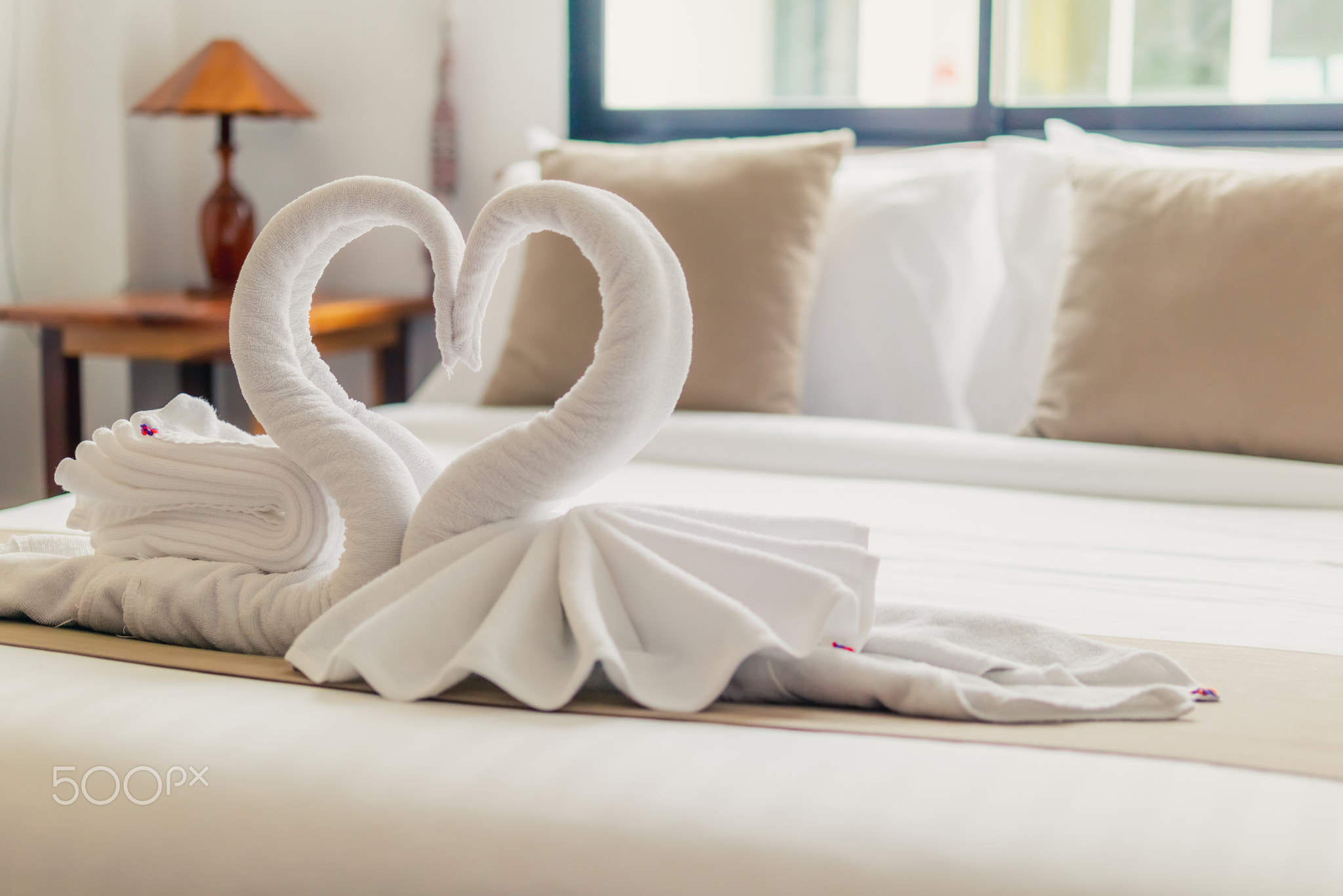 Swan shaped towel