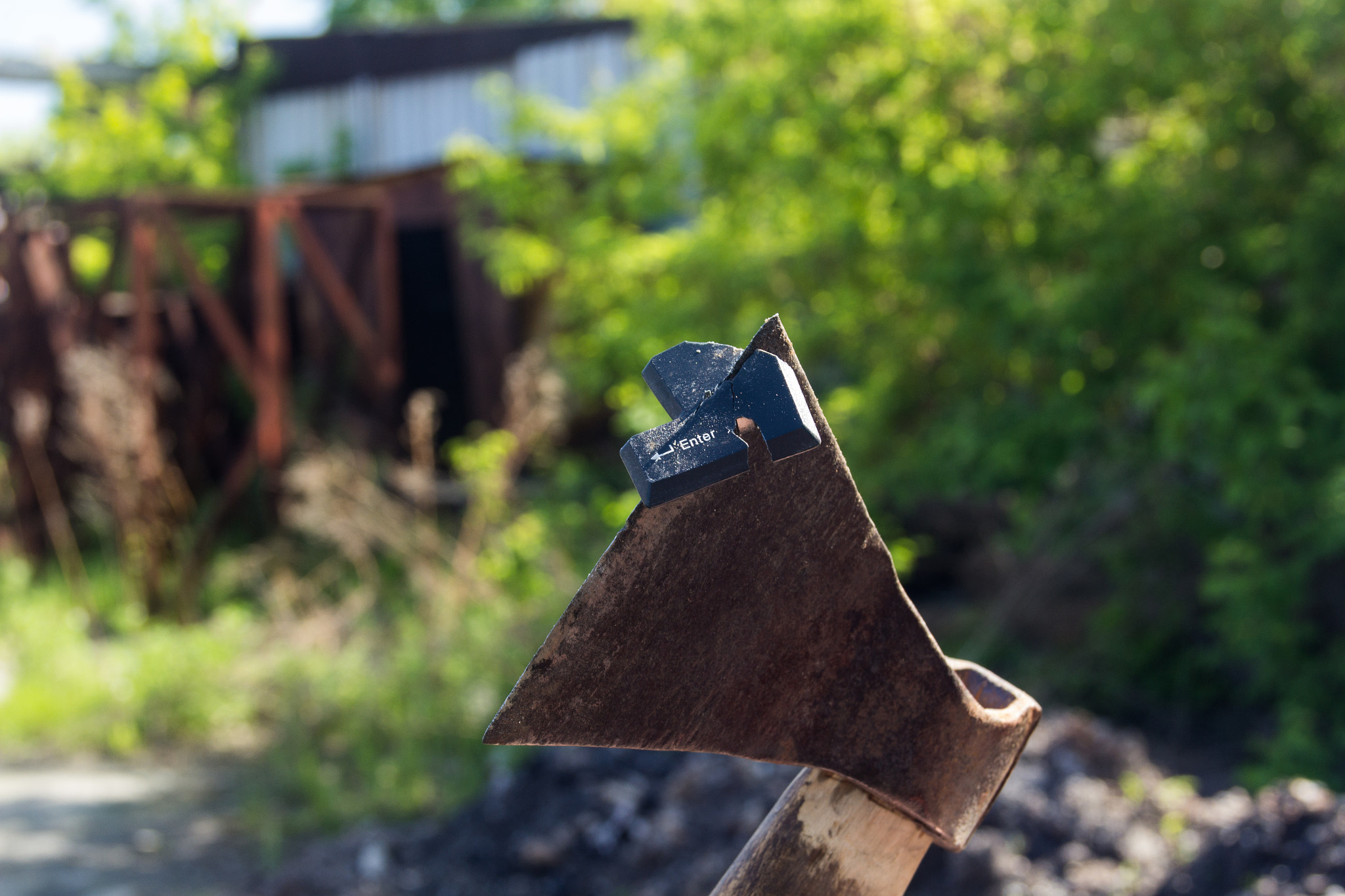 the axe and the button