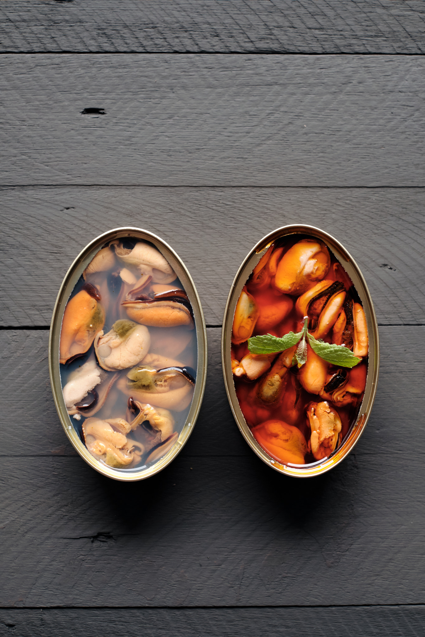 Two cans of mussels