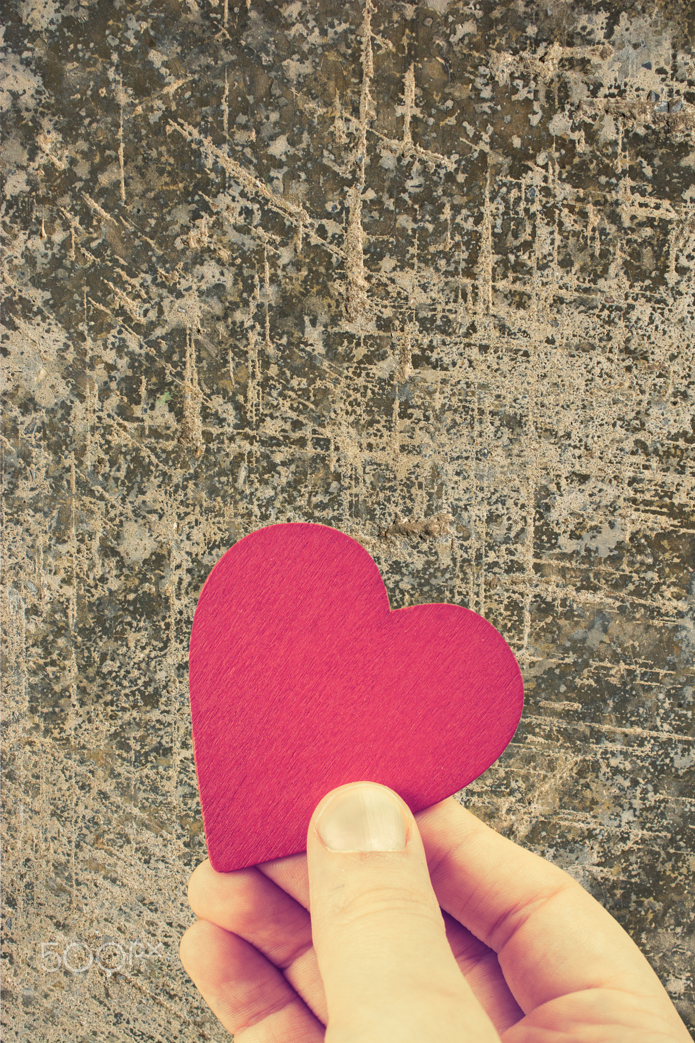 Red heart shaped object as valentine day concept