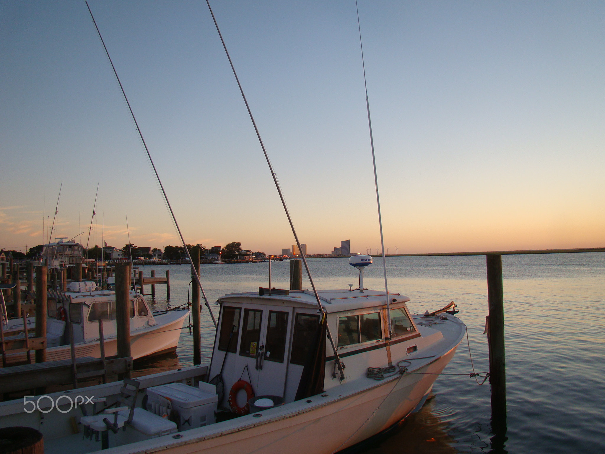 Boat at sunset