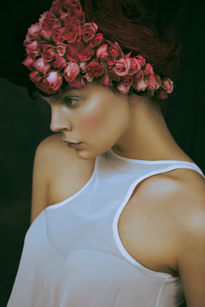 fashion photography with flowers