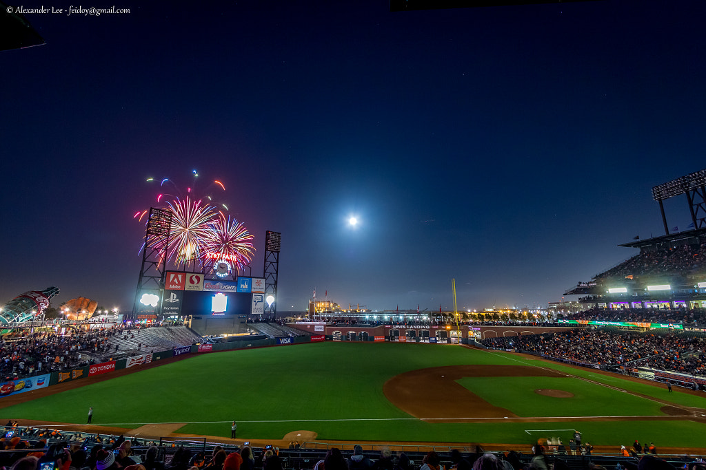 San Francisco Giants At&t Park Fireworks Night 2013 by Alexander Lee