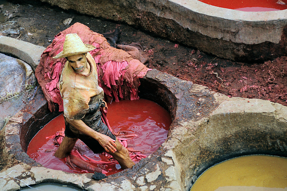 Tannery Worker at Fes, Morocco