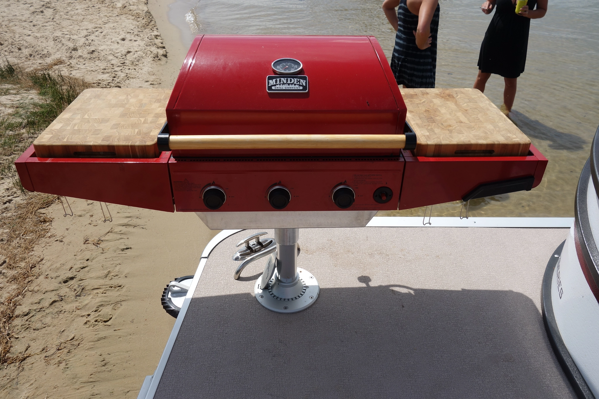 Custom made Pontoon Boat Propane BBQ Grill Mounted on the front of the ...