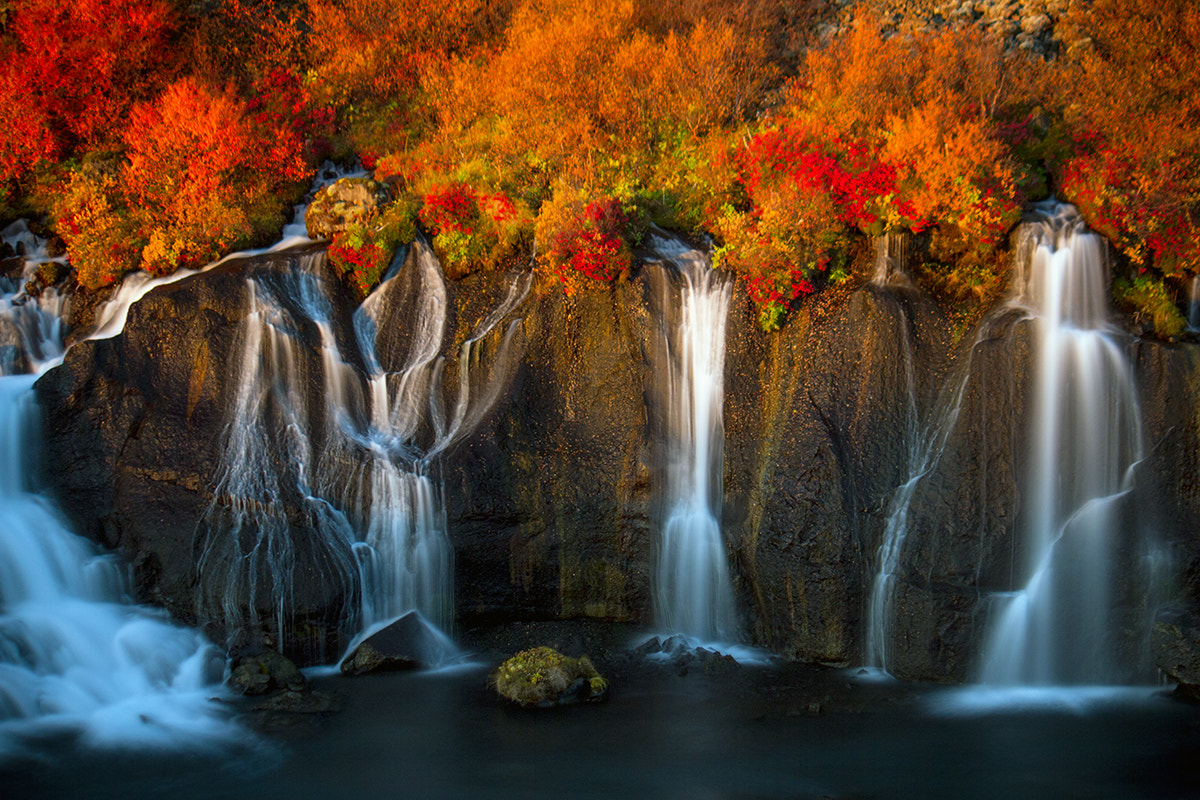 Canon EF-S 55-250mm F4-5.6 IS sample photo. Hraunfossar photography