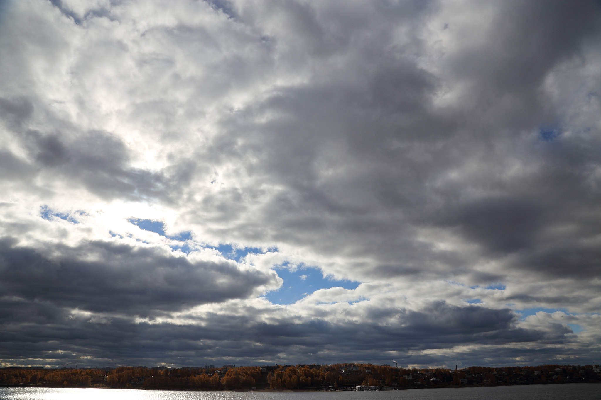 Clouds over the river Volga