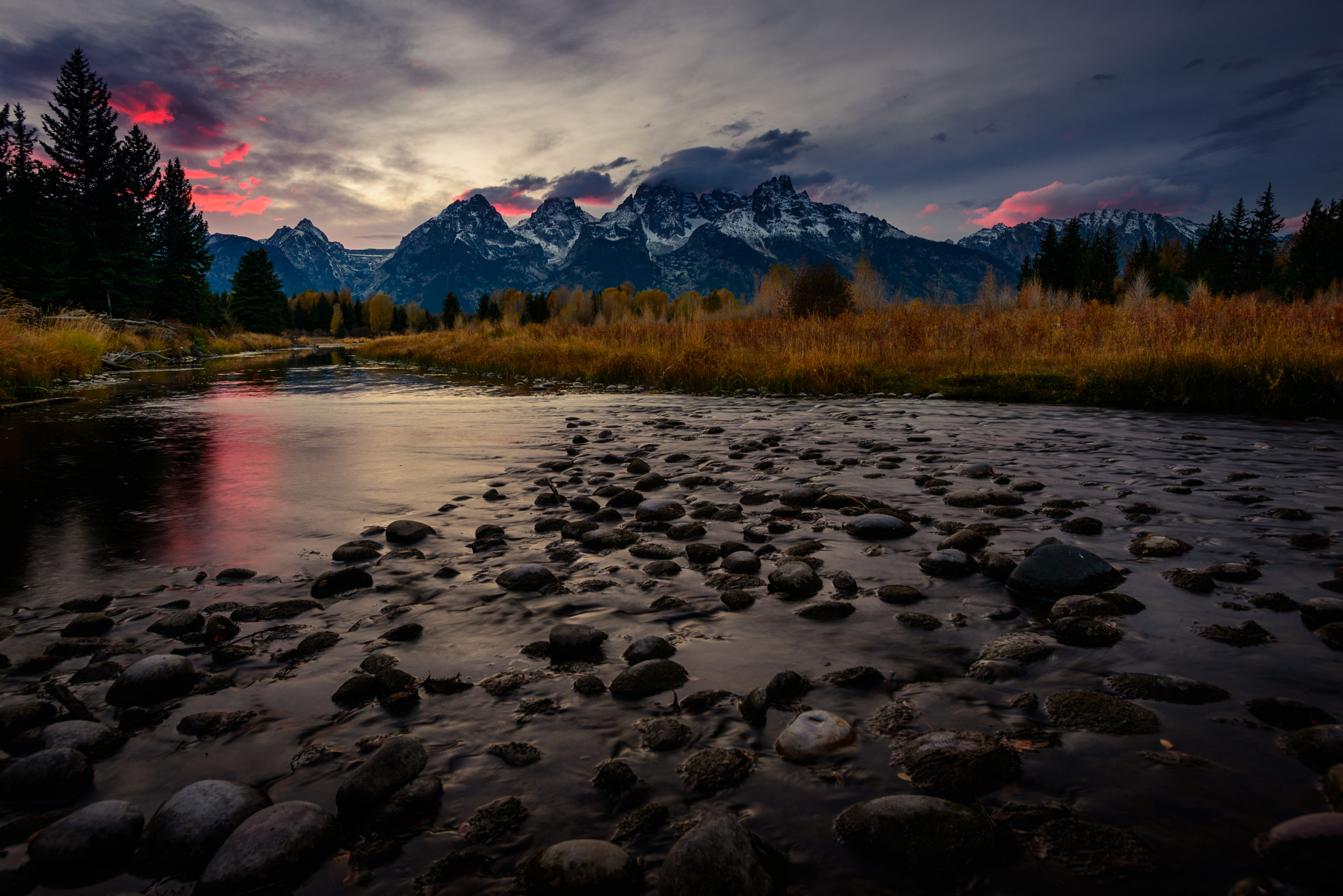 Sunset over Tetons