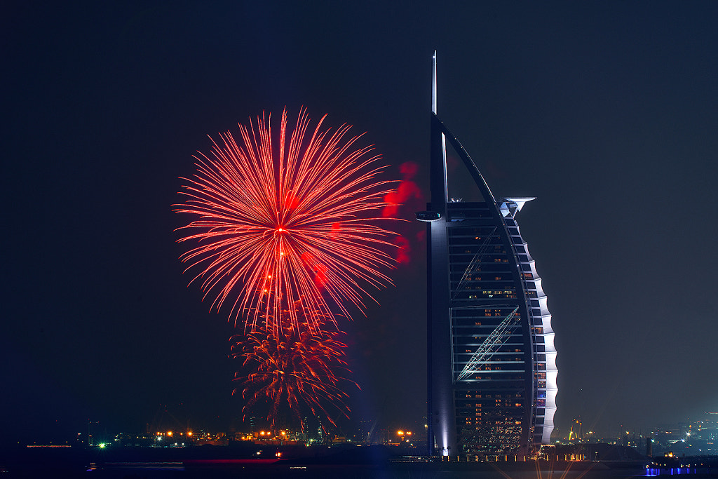 Dubai Fireworks by Olaf Dziallas on 500px.com