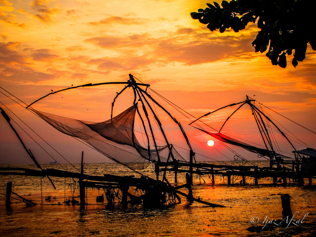 Chinese fishnet sunset