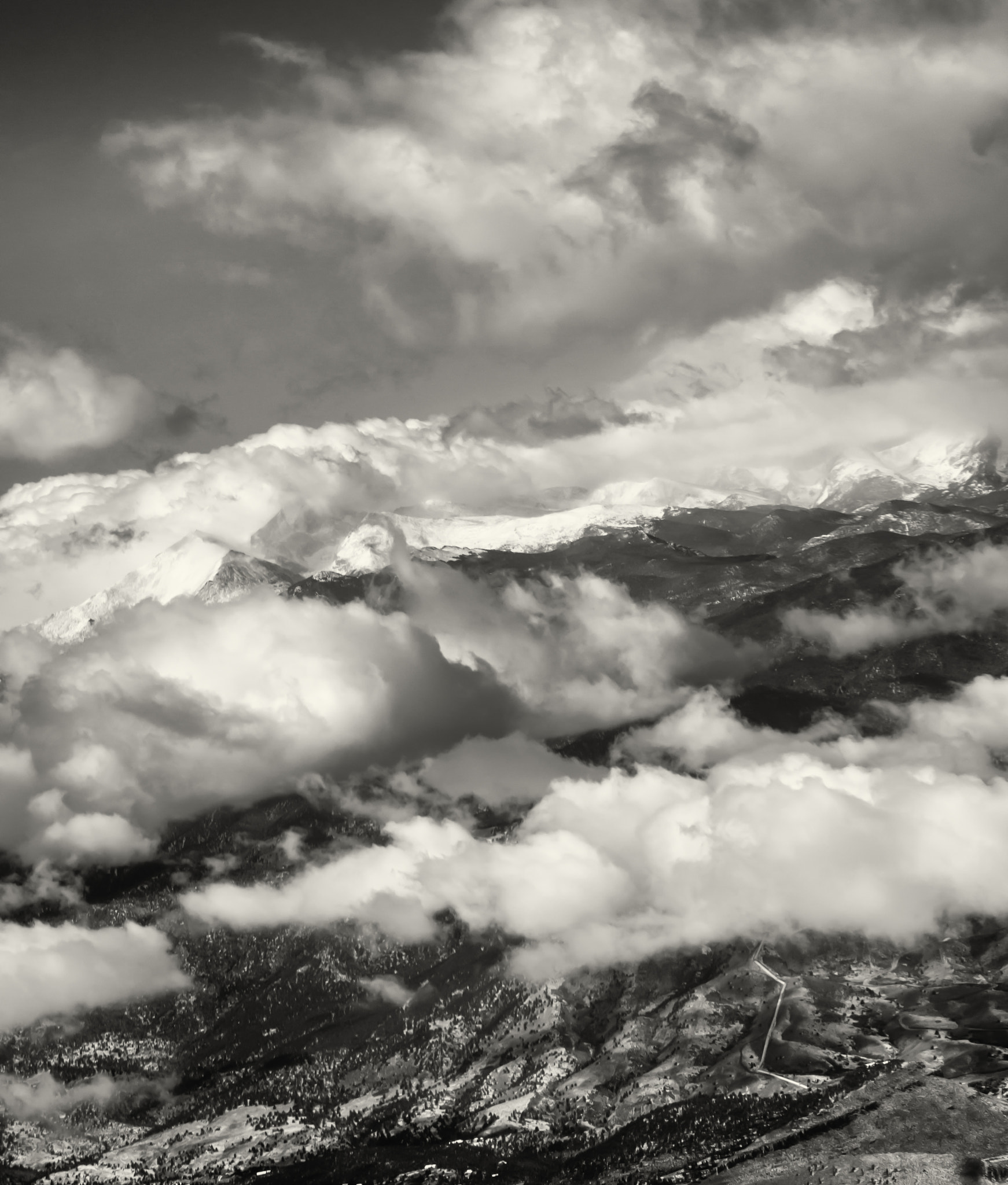 Longs Peak In The Clouds