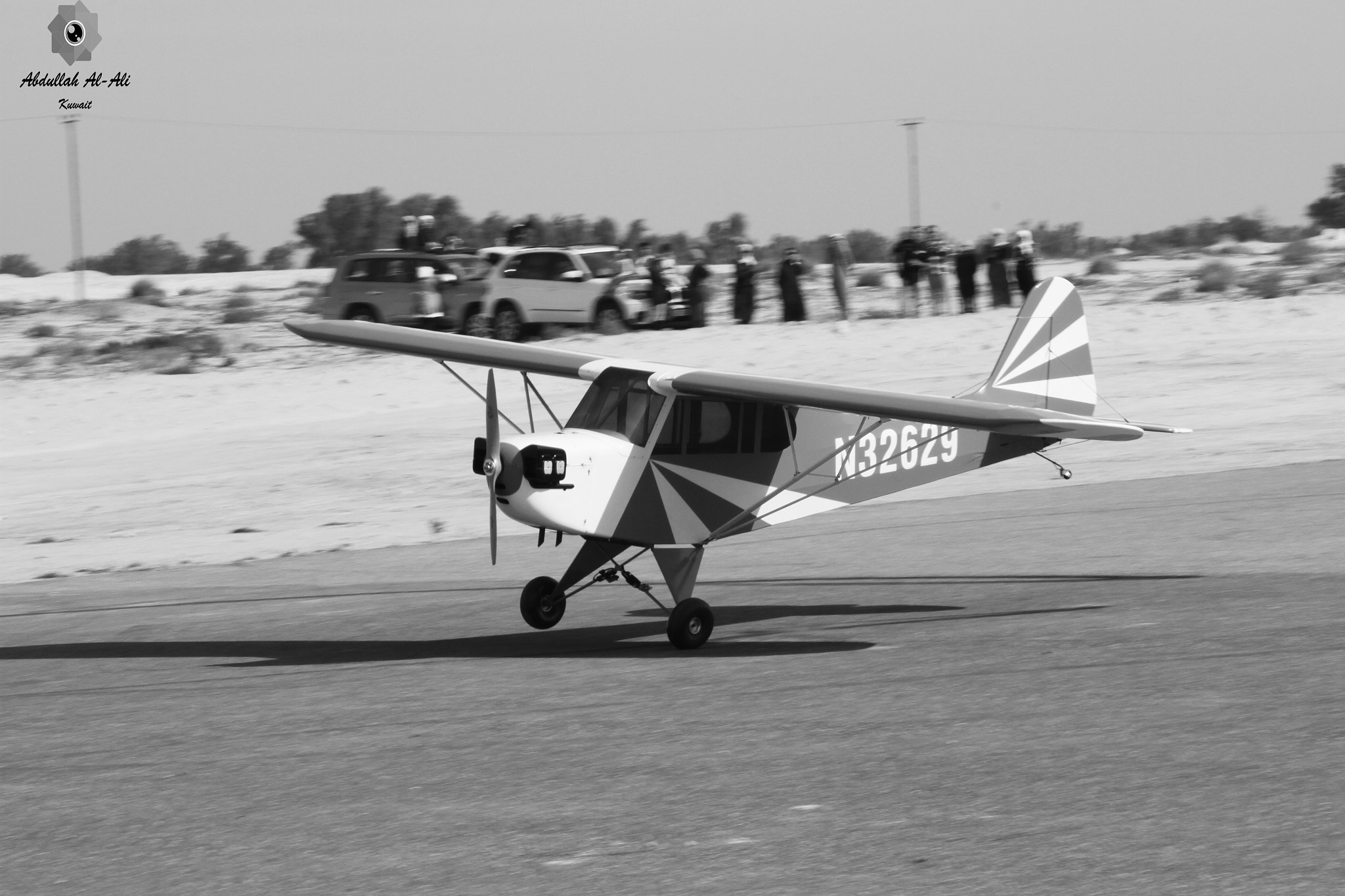 old RC plane landing, Kuwait