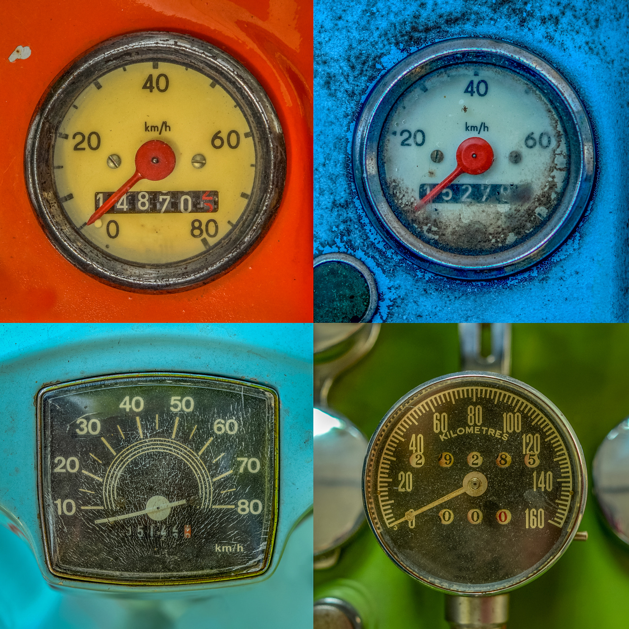Set Of Vintage Speedometers