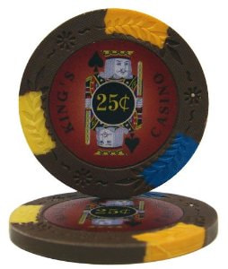 50 $.25 King’s Casino Clay Composite 14 Gram Poker Chips