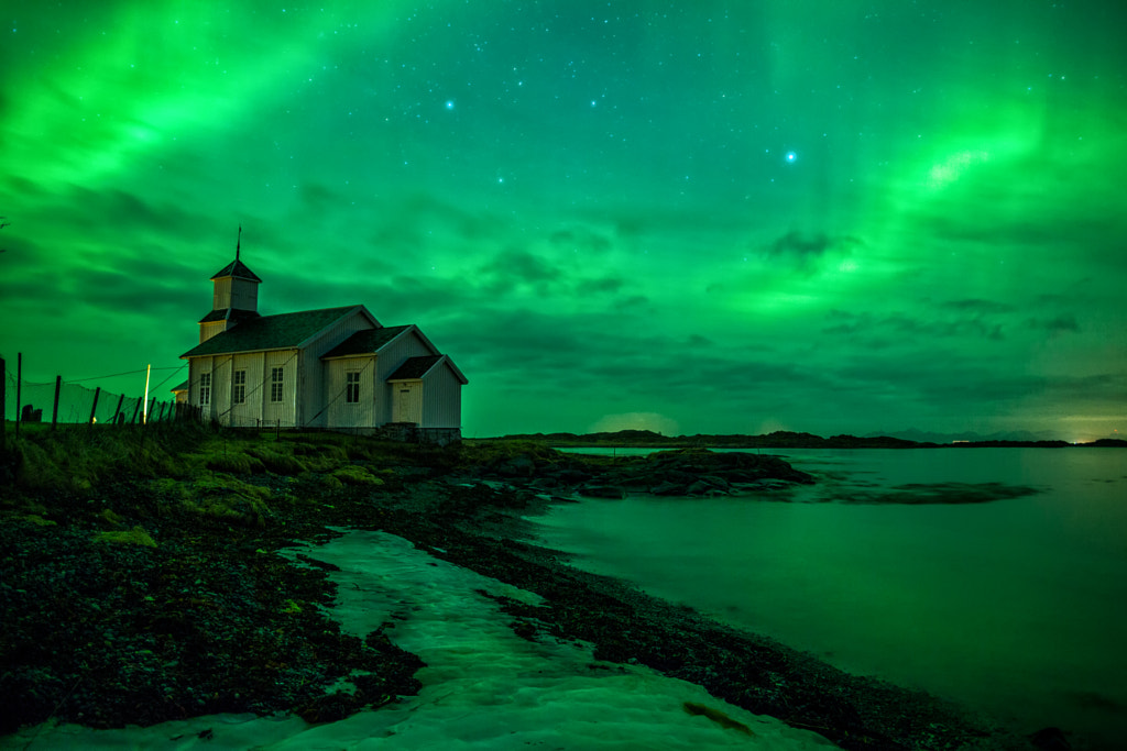 Gimsøy Kirke Aurora by Kenneth Schoth on 500px.com