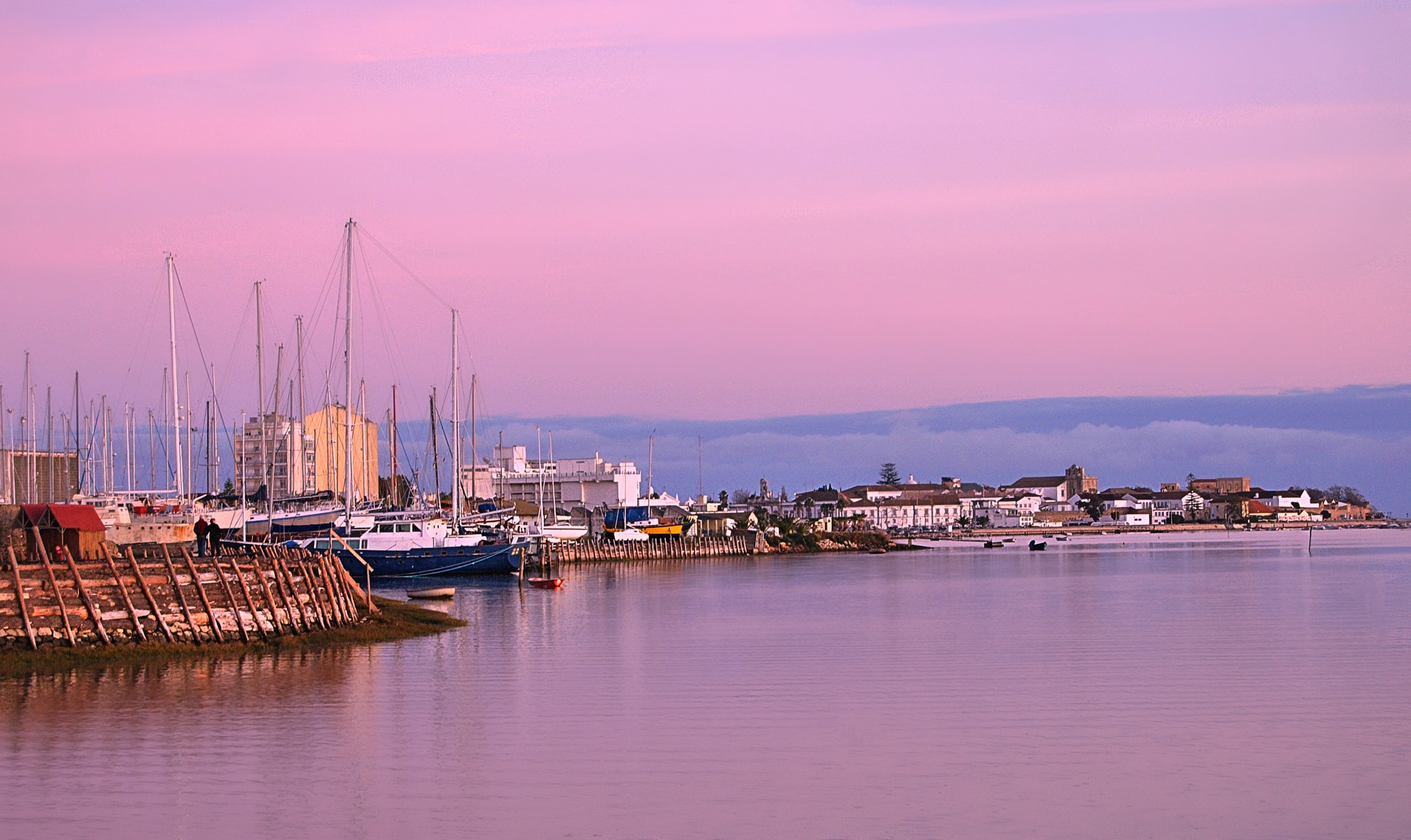 City of Faro at sunset