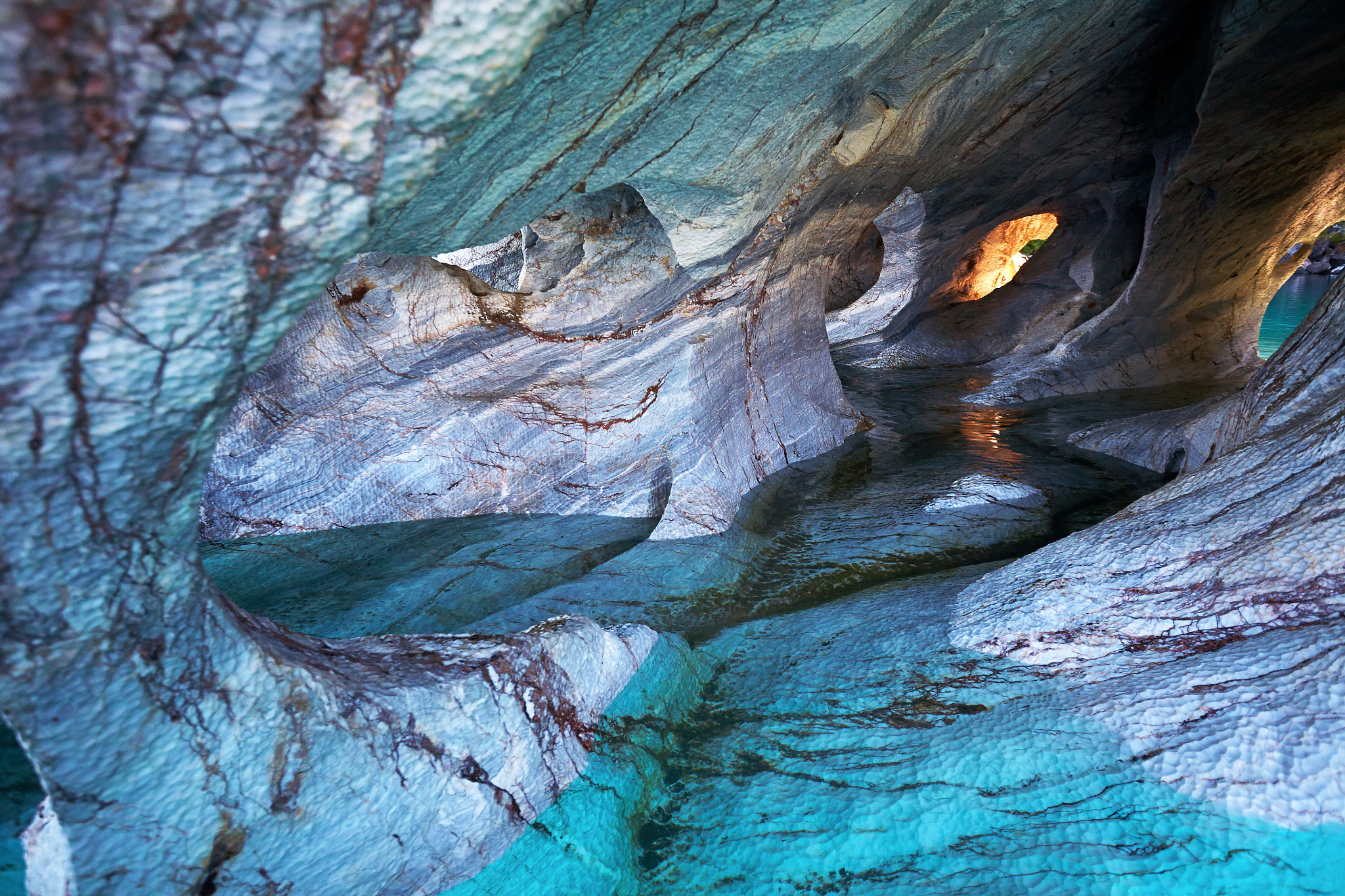 Colored labyrinth of Capillas de Marmol