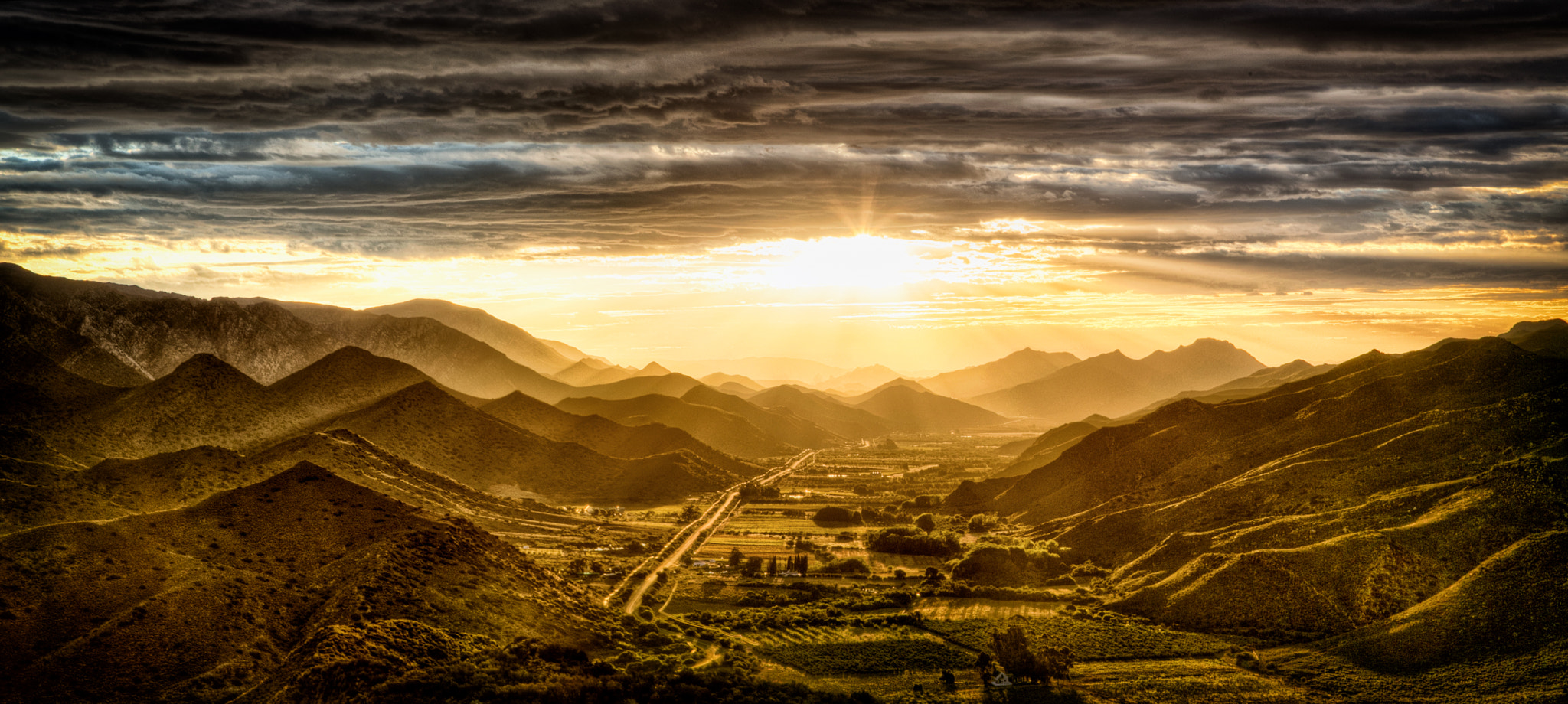 Sunset over Prince Albert Valley