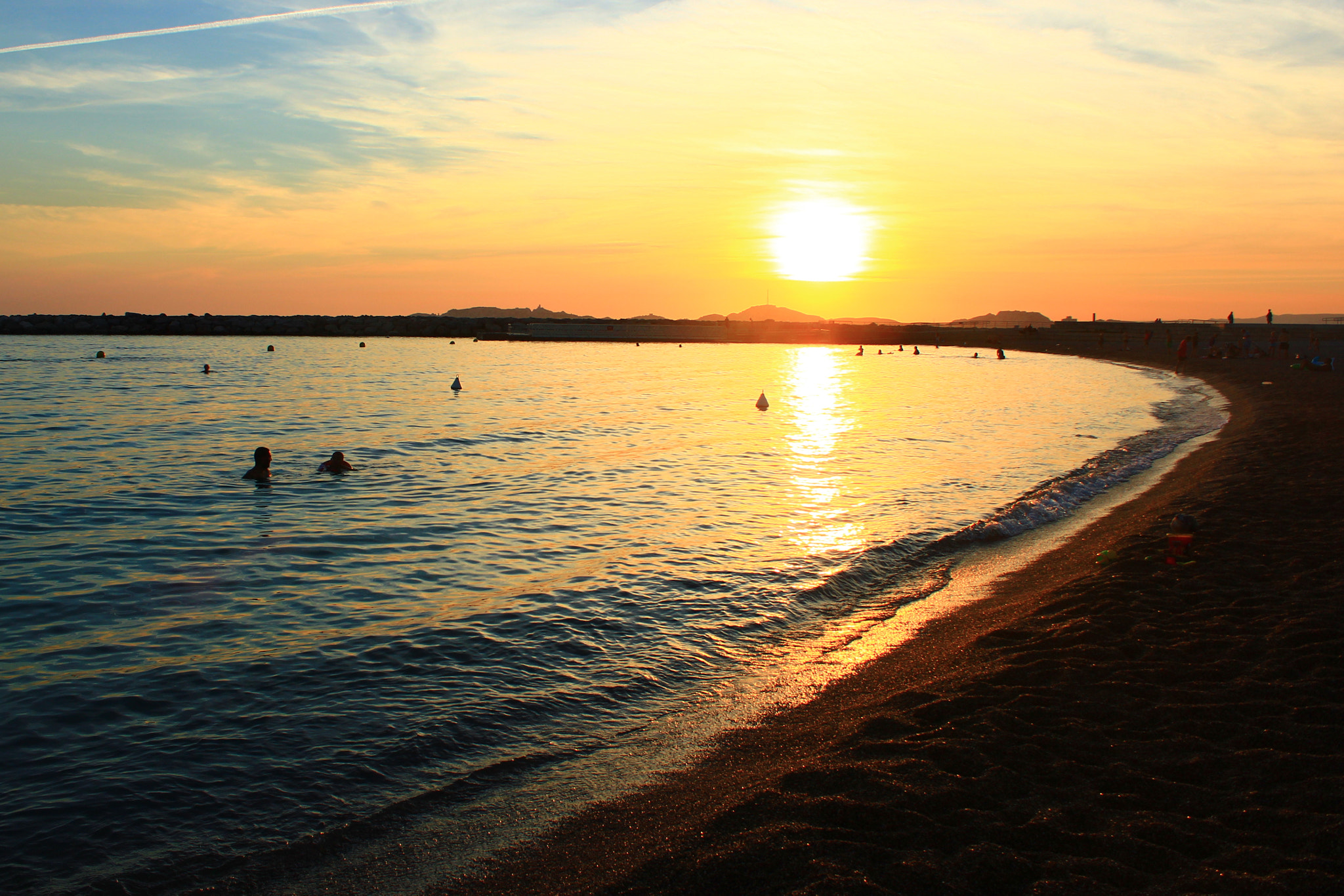 Sunset in Marsella's beach