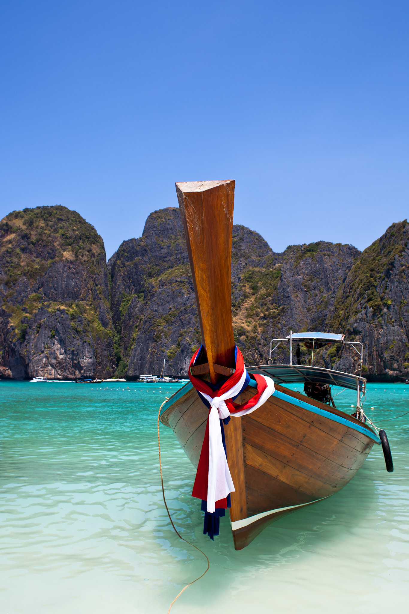 Long tail boat in Maya Bay - Krabi - Thailand