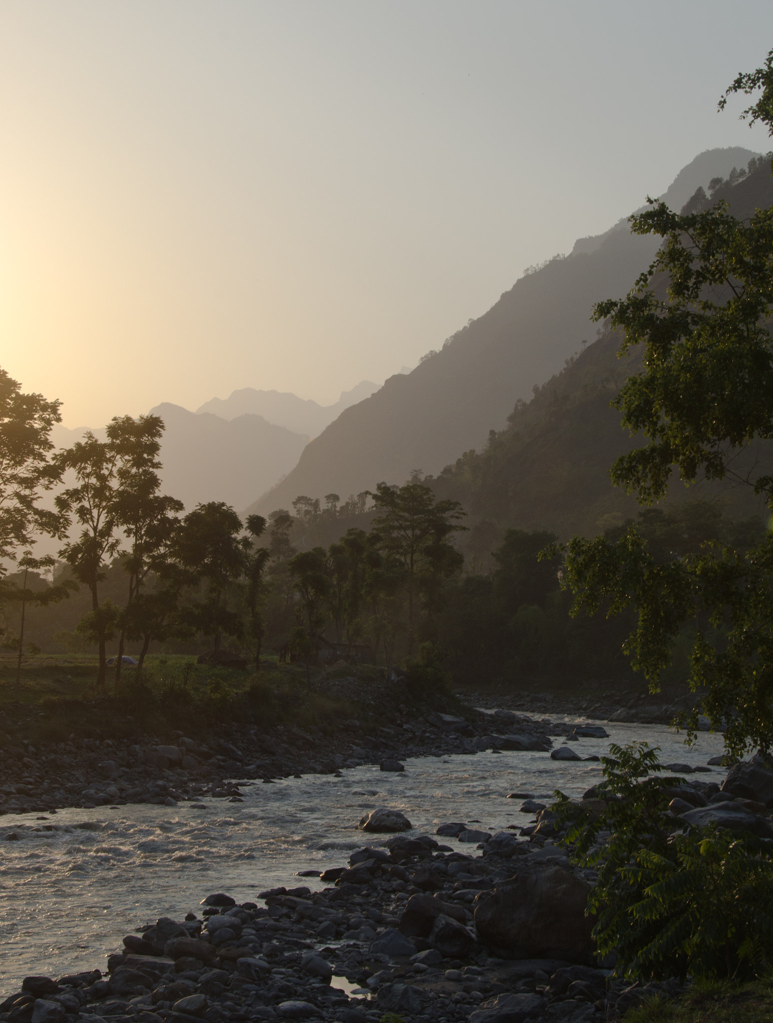 Myagdi river from Dhaulagiri massive