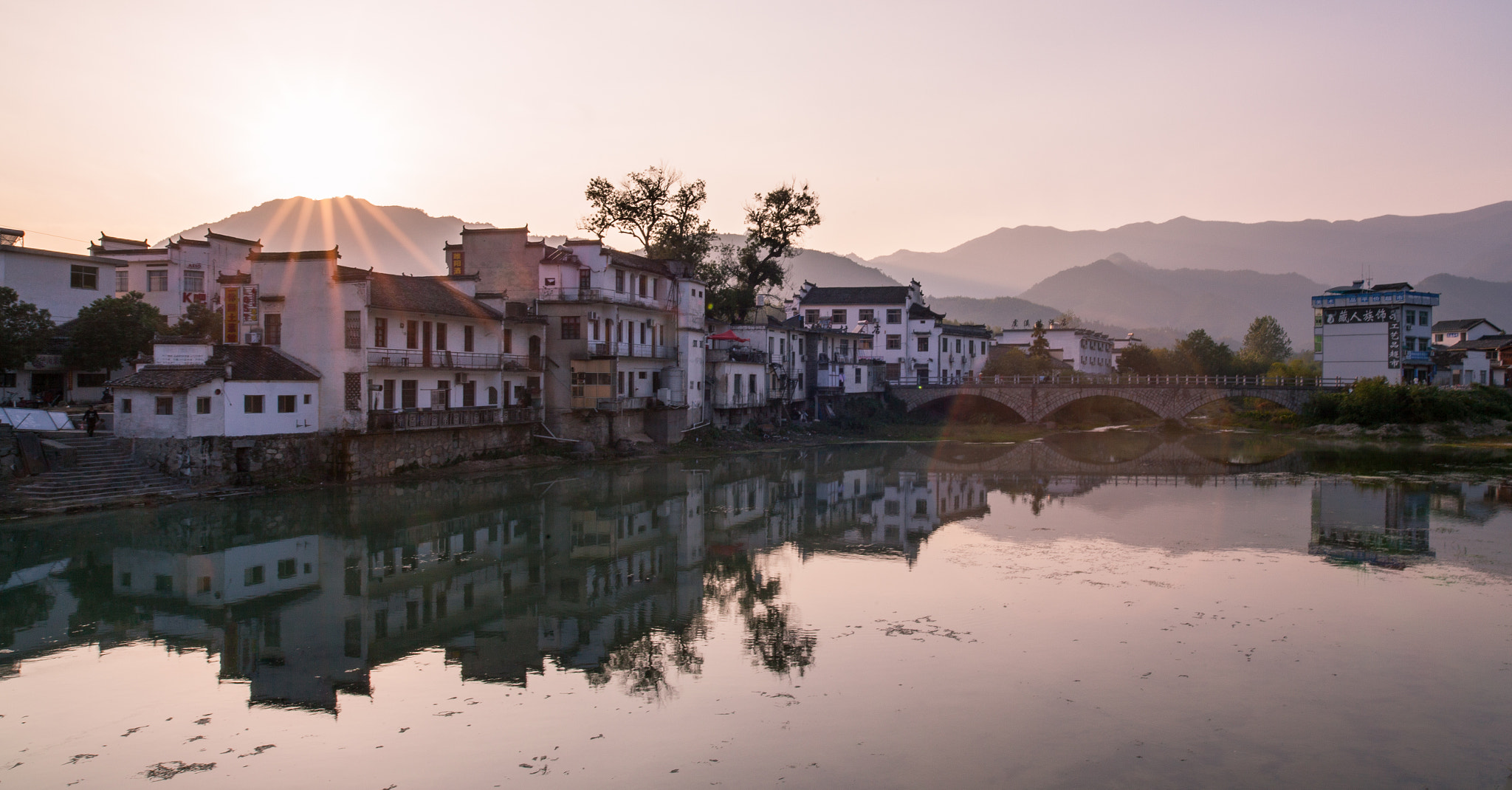 Chinese Sunset at Honcun, Anhui