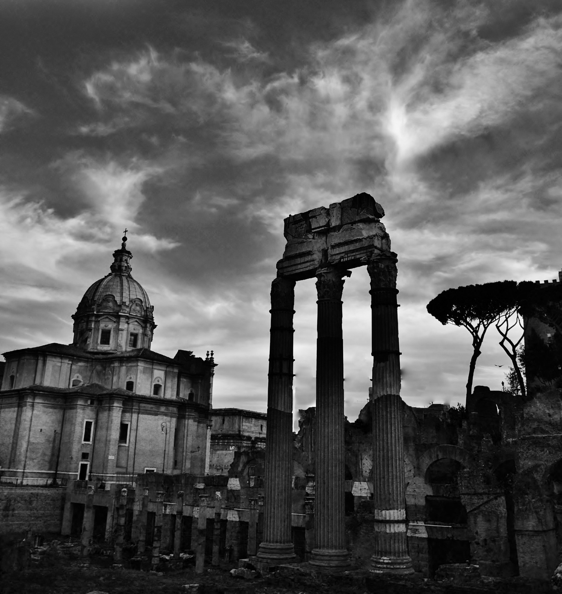 foro romano b/n