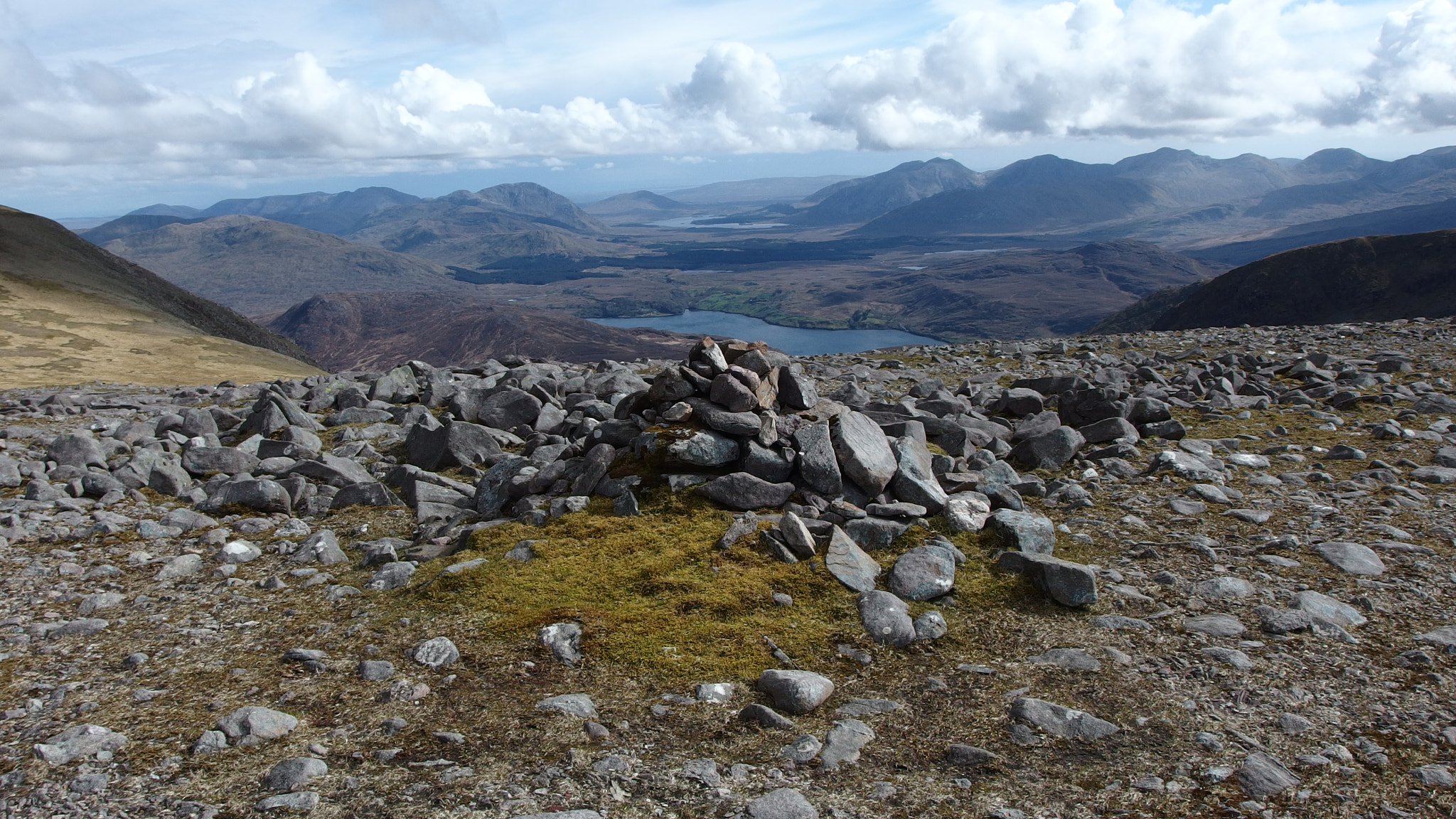 View of the Maumturk and Twelve Bens Mountains