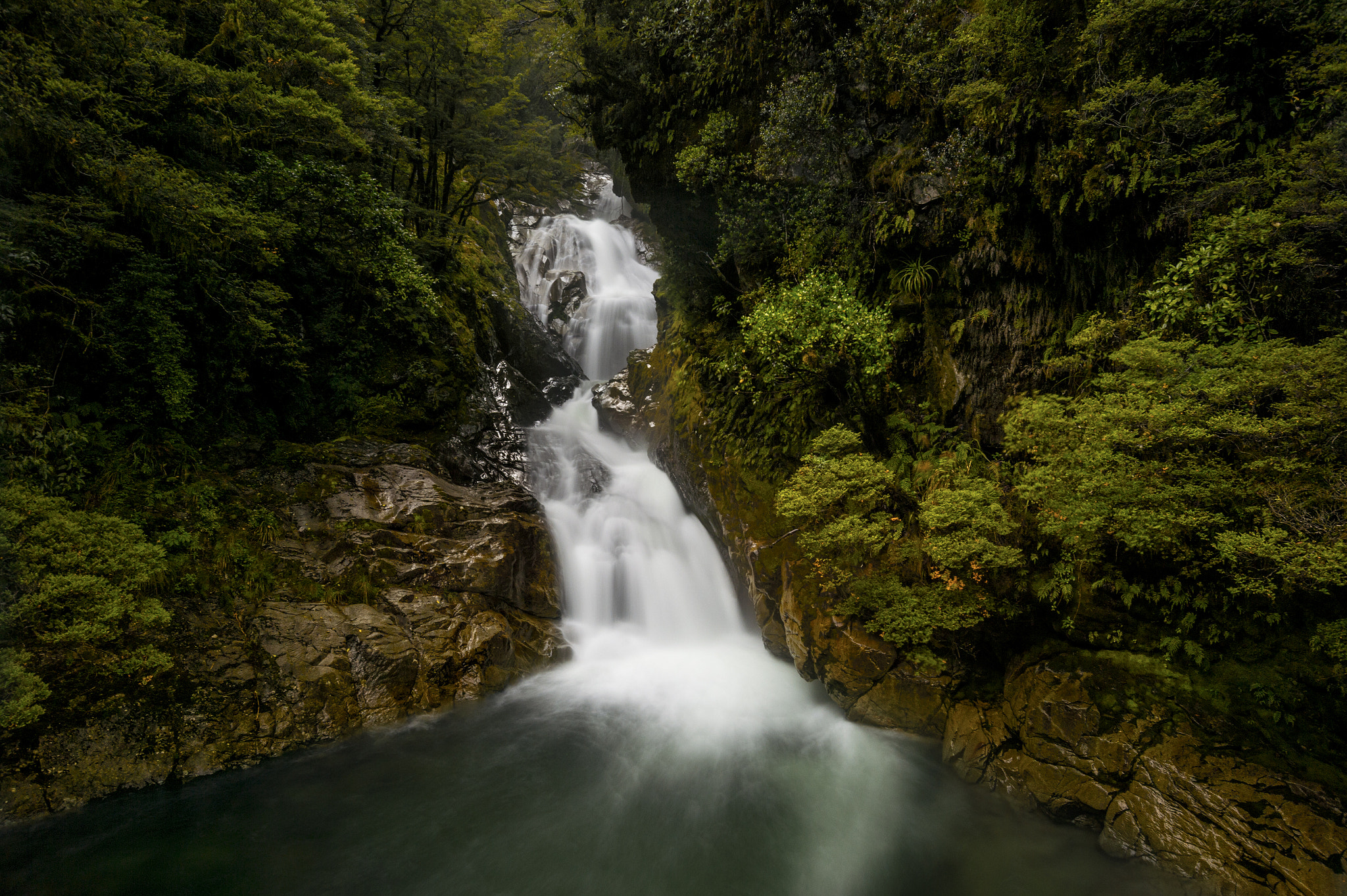 Waterfall in Aspiring National Park,NZ