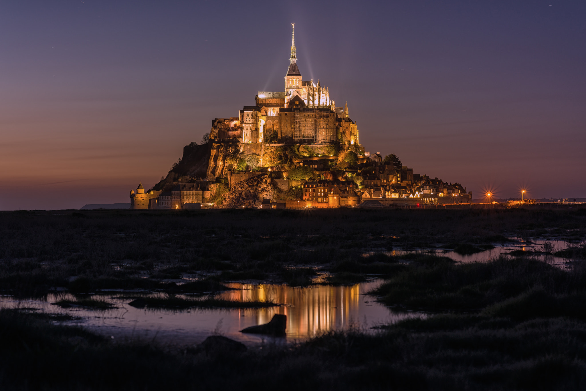 Night Fall Over Mont Saint-Michel
