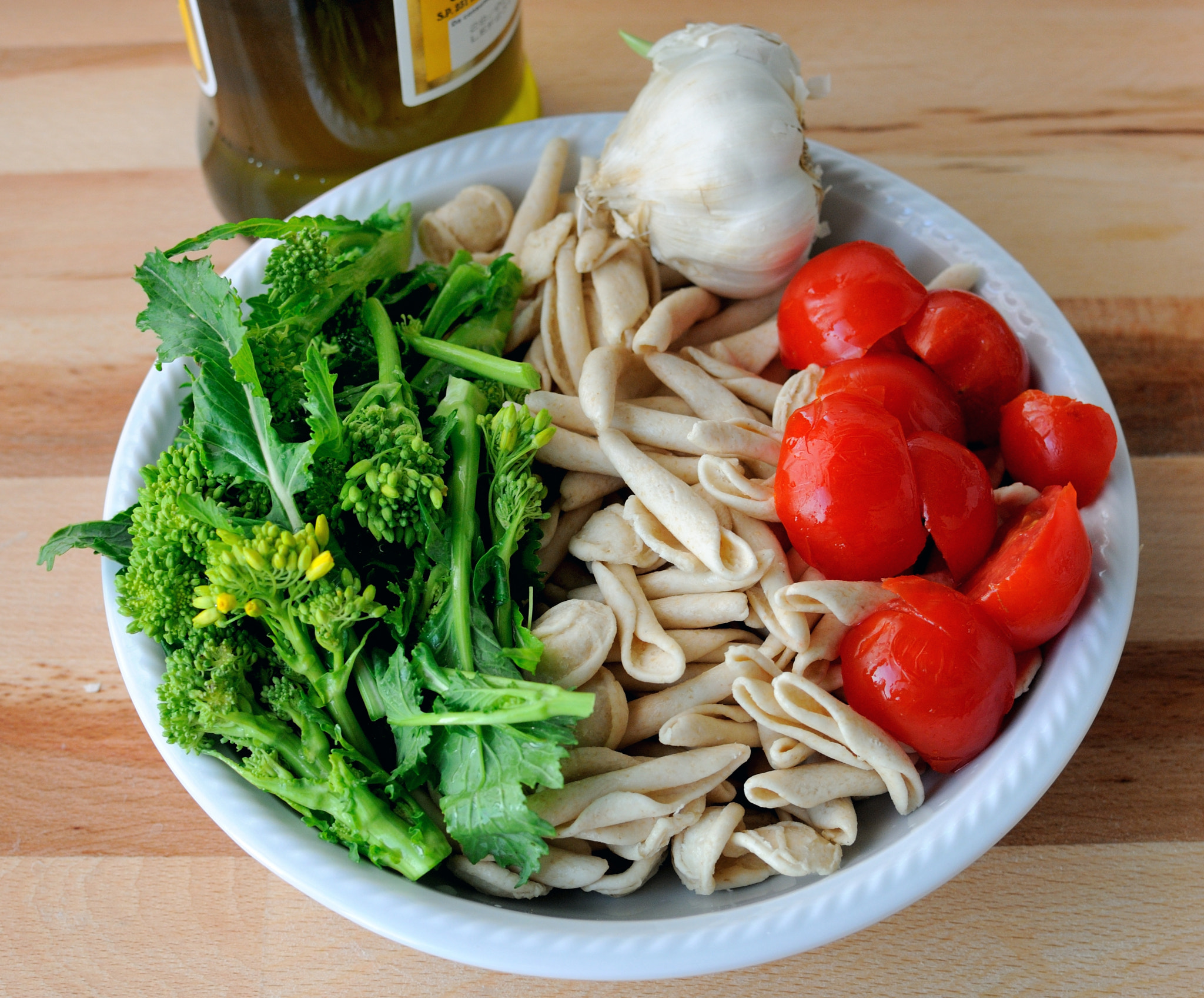 Cime di rape, Italian Cuisine - preparation of orecchiette and turnip greens