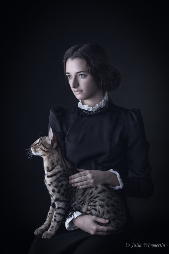Girl with a cat by Julia Wimmerlin on 500px.com